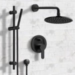 Remer SFR40 Matte Black Rain Shower System with Handheld, Rain Shower Head, Shower Faucet Set